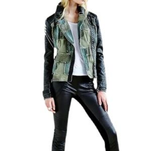 Free People Patchwork Moto Jacket